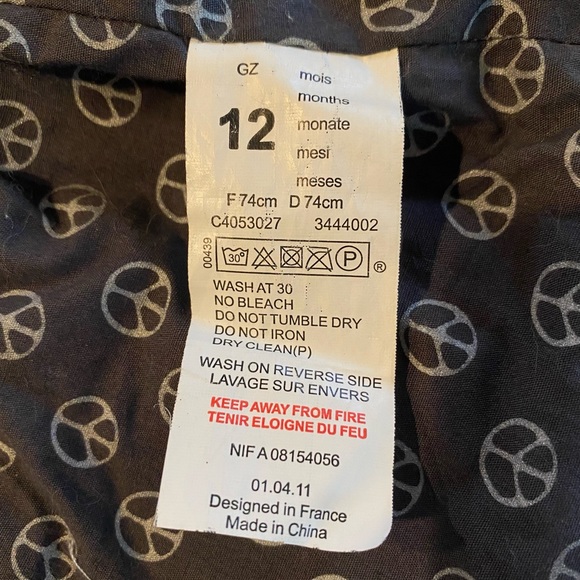 3 Pommes Grey Hooded Peace Jacket - Picture 5 of 6